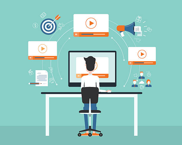 business video marketing content on line concept.